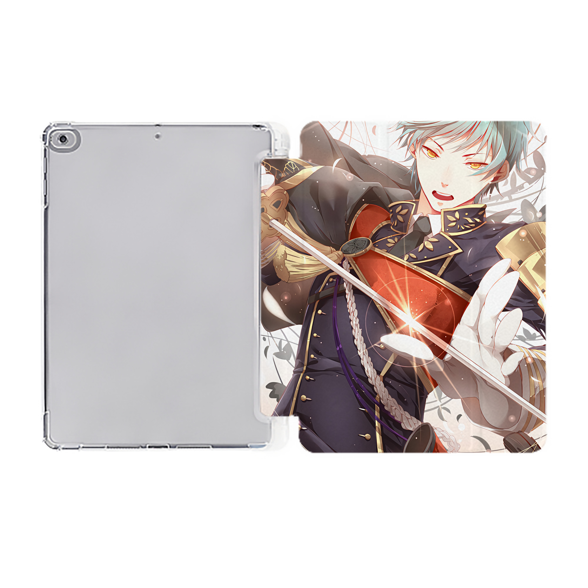 （画像用） 刀剣乱舞 Touken Ranbu IPad ケース ペン収納付き 三つ折りスタンド PUレザー×シリコン 対応機種9.5/10.5/10.9インチ